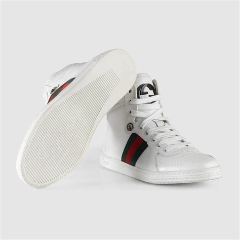 all white high top gucci shoes|farfetch gucci high top.